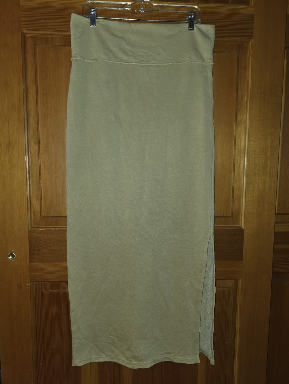 Pretty Little Thing Tan Khaki Bodycon Maxi Skirt Size 8